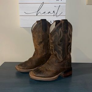 Old West Children's Broad Square Toe Boots Size 8.5